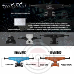 Truck Trurium 139mm - Silver e Black forjado Central ( hollow) - SKATE SHOP KIORI SKATES - monte seu skate  