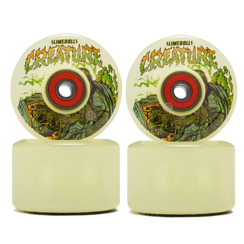 Roda Slime Balls Creature Atomic Light Ups Glow In The Dark 78a Slime Balls Skateboard Wheels 60mm