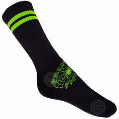 Meia Creature Web - preta cano longo