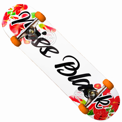 Skate completo profissional Miss Black Flowers - maple canadense premium alta qualidade