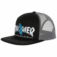 Bone Santa Cruz X Thrasher Screaming Logo High Profile Mesh Trucker Hat - Black - comprar online