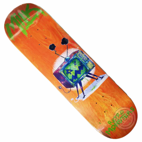 Shape maple canadense - Milk skateboards 8.25" - Retro Monsters TV orange