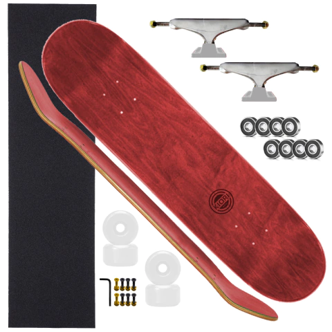Skate completo profissional em maple canadense - Red e white
