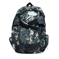 Mochila com skate bag Black Sheep camuflada cinza - comprar online