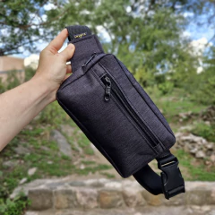 Riñonera tres compartimentos BLACK JASPEADA - comprar online