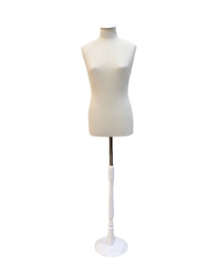 BUSTO DAMA CON BASE PLATO MADERA BLANCA