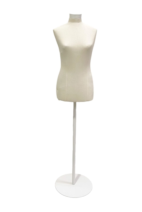 BUSTO DAMA BASE PLATO DE HIERRO BLANCA