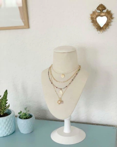 PECHERA CON BASE DE MADERA CIRCULAR BLANCA - comprar online