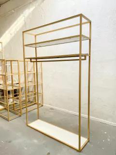 ESTRUCTURA CON ESTANTES Y BARRALES - tienda online