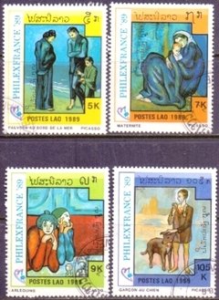 16007 L A O S - PHILEXFRANCE 89 - SERIE DE PINTURA ( PICASSO ) - USADOS - 1989
