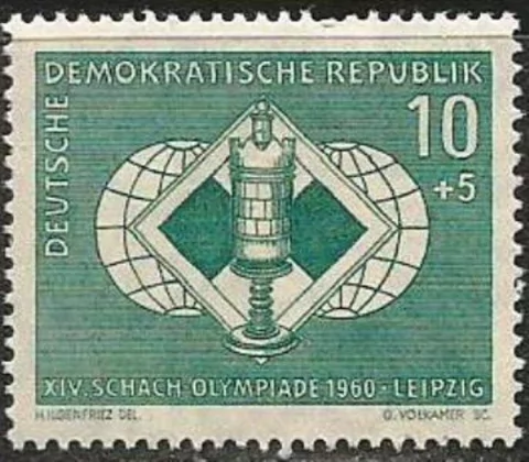 0786 ..... ALEMANHA D. D. R. - CAMPEONATO MUNDIAL DE XADREZ 1960 - 10 + 5 Pf. - 1960 - MINT