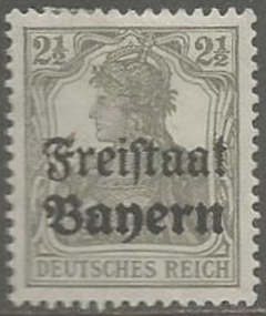 3786 .... ALEMANHA - GERMANIA - 2 1/2 PFENNIG - CINZA - COM SOBRECARGA