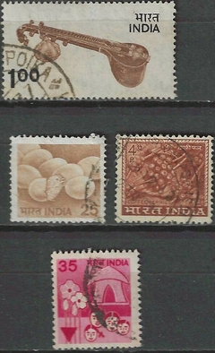 38230 INDIA - LOTE COM 4 SELOS