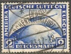 423 (3) GRAF ZEPPELIN L. Z. 127 - 2 MARK AZUL - 1928 - USADO