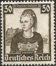 596 VESTIMENTAS REGIONAIS - FRIESLAND - 30 + 20 Pf. - 1935 - NOVO SEM GOMA