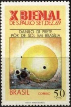 C0648 ... BIENAL DE SÃO PAULO - PÔR DE SOL EM BRASILIA - 50 CENTAVOS - 1969