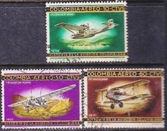 17601 COLÔMBIA - HISTÓRIA DA AVIAÇÃO COLOMBIANA - SERIE - 1968 - USADO