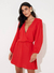 Vestido manga longa curto decote traspassado sommer - comprar online