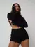 Shorts jeans preto desfiado Lady Rock na internet