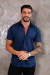 Camisa masculina manga curta botões