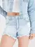 Shorts jeans hot pant desfiado lavagem clara lady rock - comprar online