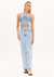 Saia jeans longa lavage clara fenda traseira myft - comprar online