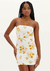 Vestido tomara que caia curto estampado myft - comprar online