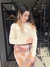 Blusa manga longa over tricot modal