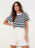 T-shirt manga curta listrada sommer