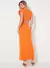 Vestido canelado abertura e franzido sommer - comprar online