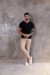 Camiseta masculina gola ribana henley botões na internet