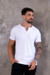 Camiseta masculina gola ribana henley botões