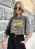 Cropped t-shirt manga ampla original