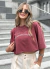 Cropped t-shirt manga ampla don't cry