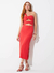 Vestido alça midi canelado torção sommer - comprar online