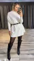 Blusa manga longa alongada tricot gola alta - comprar online