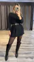 Blusa manga longa alongada tricot gola alta na internet