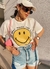 T-shirt manga curta smile make you happy - comprar online