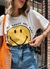 T-shirt manga curta smile make you happy