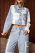 Jaqueta jeans cropped mosaico - comprar online