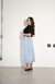 Saia jeans midi barra desfeita alcance - comprar online