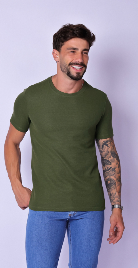 Camiseta masculina manga curta texturizada halifax m.artt - comprar online