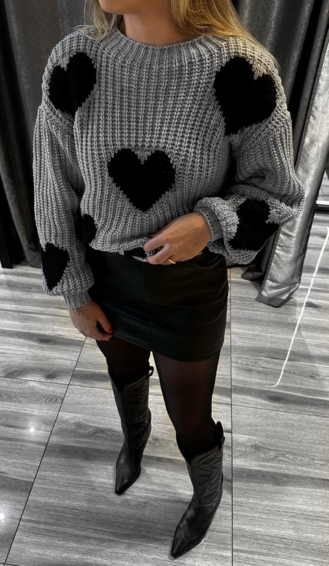 Blusa tricot corações