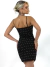 Vestido alça curto apliques strass - comprar online