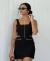 Cropped alça corset com ziper