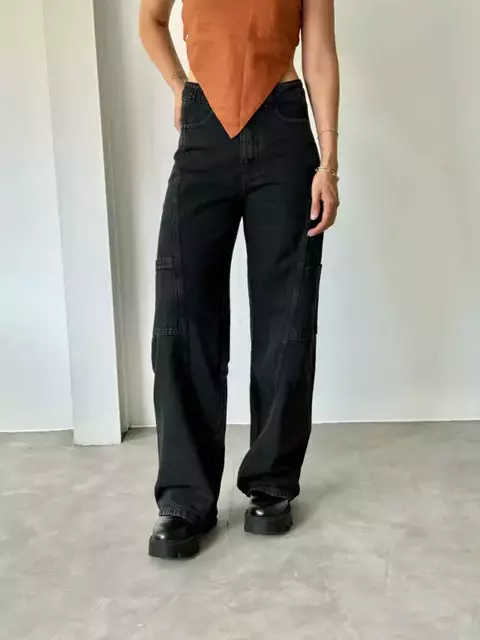 Calça jeans pantalona black steel Lerrux - comprar online