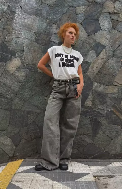 Calça jeans wide leg maxi asy black Lerrux - comprar online