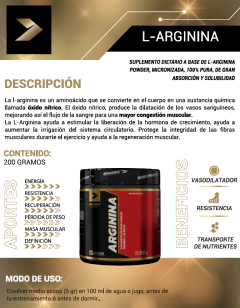L - Arginina 200 Gr. Body Advance Precursor Oxido Nítrico en internet