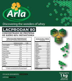 Proteína De Suero De Leche 1kg Wpc Arla Instant 80% Real Sin Cortes - tienda online