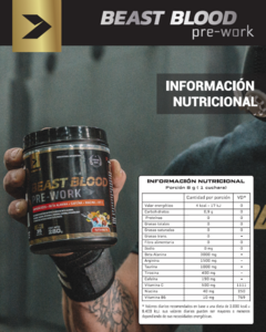 Beast Blood 35 Serv Body Advance Pre Entreno Potente Con Cafeína - tienda online